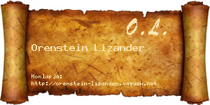 Orenstein Lizander névjegykártya